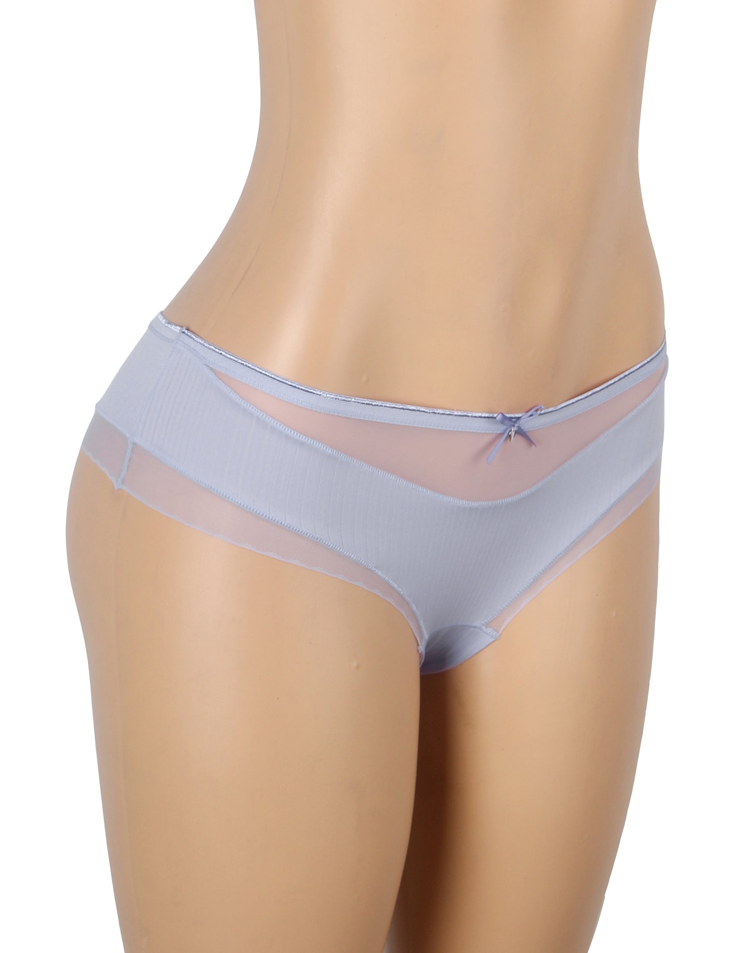 Purple Sexy Striped Fabric And Mesh Bow Women Underwear