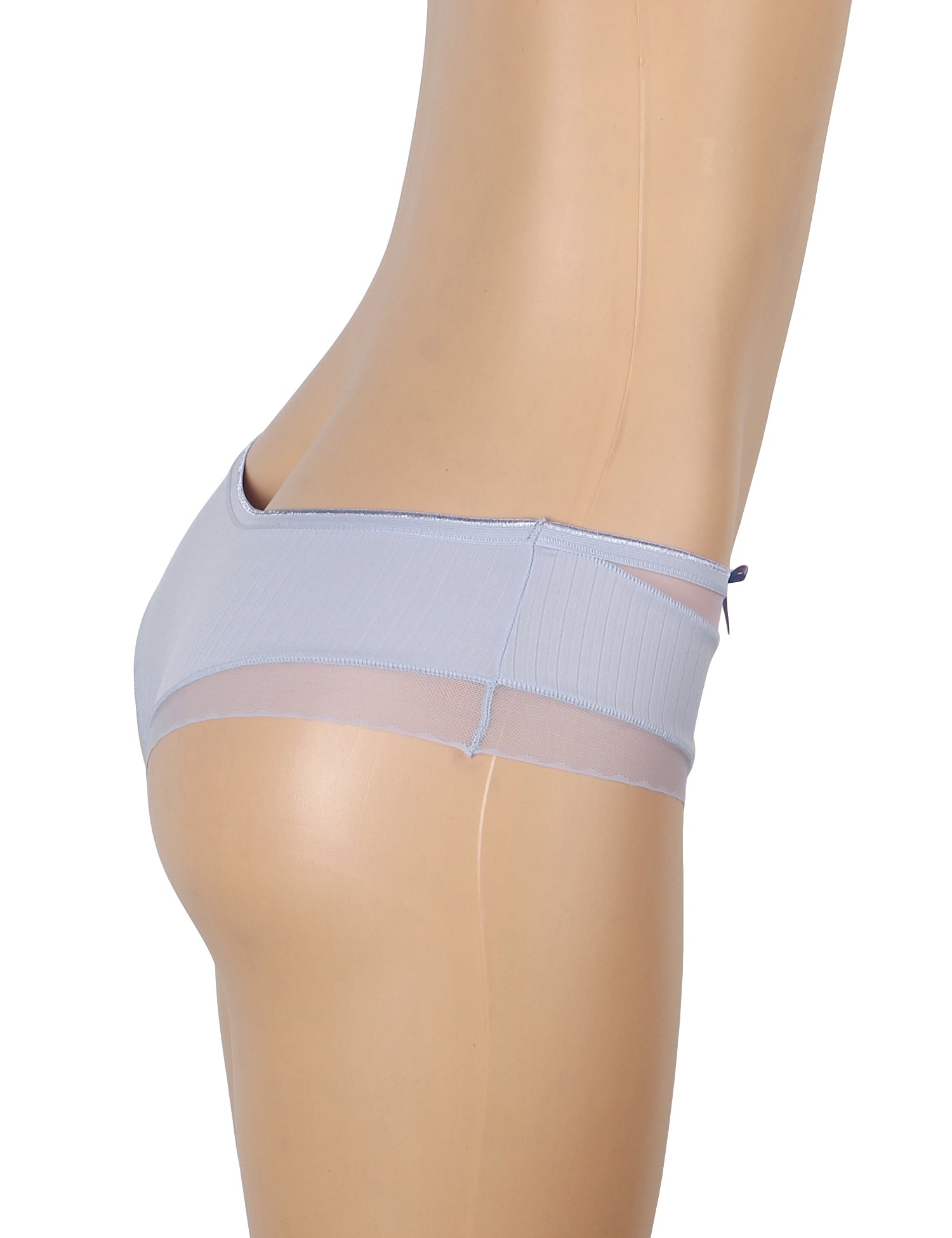 Purple Sexy Striped Fabric And Mesh Bow Women Underwear