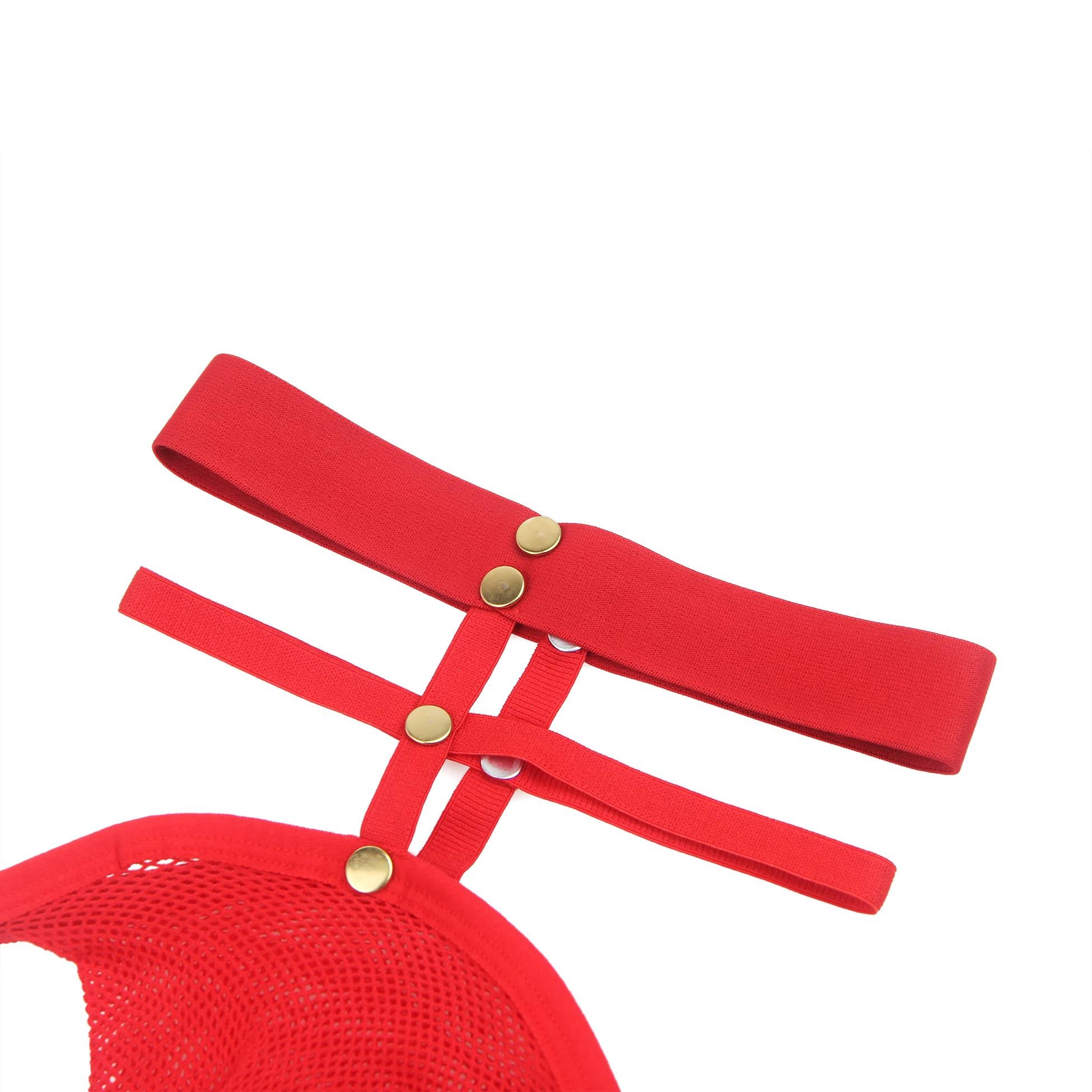 Red Sexy Small Mesh Elastic Rivet Fishnet Stockings