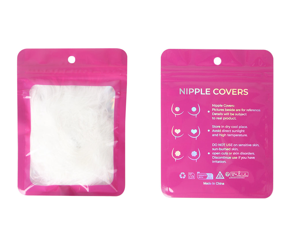 White Fluffy Adhesive Nipple Covers
