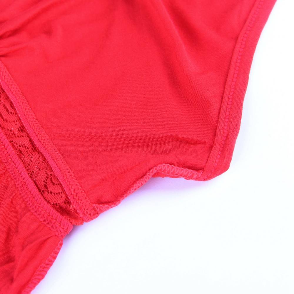 Stretchy Deep V-neck Sleepwear Modal Nightdress with G String