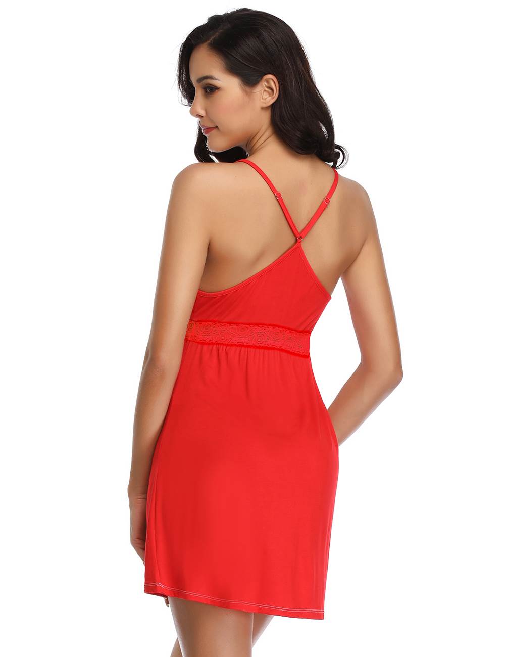 Stretchy Deep V-neck Sleepwear Modal Nightdress with G String