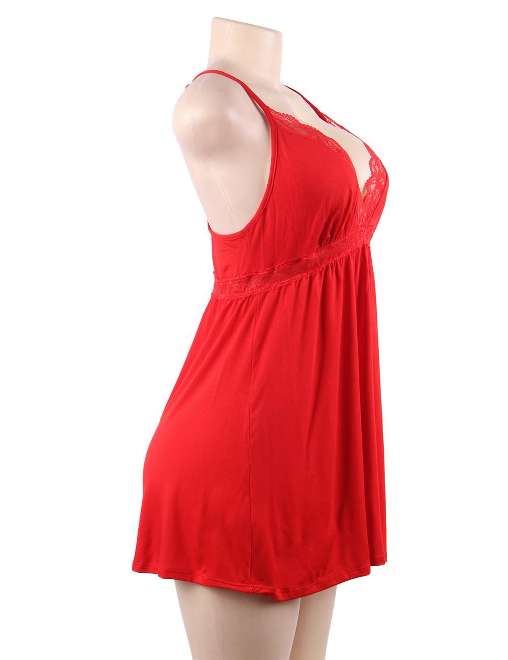 Stretchy Deep V-neck Sleepwear Modal Nightdress with G String
