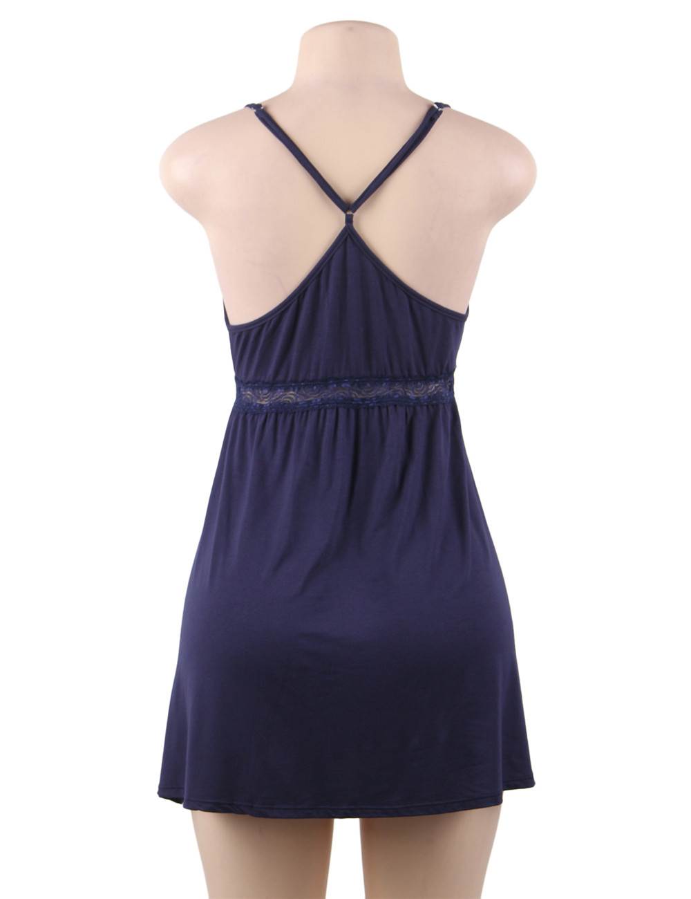 Stretchy Nightdress Deep V-neck Modal Sleepwear  with G String