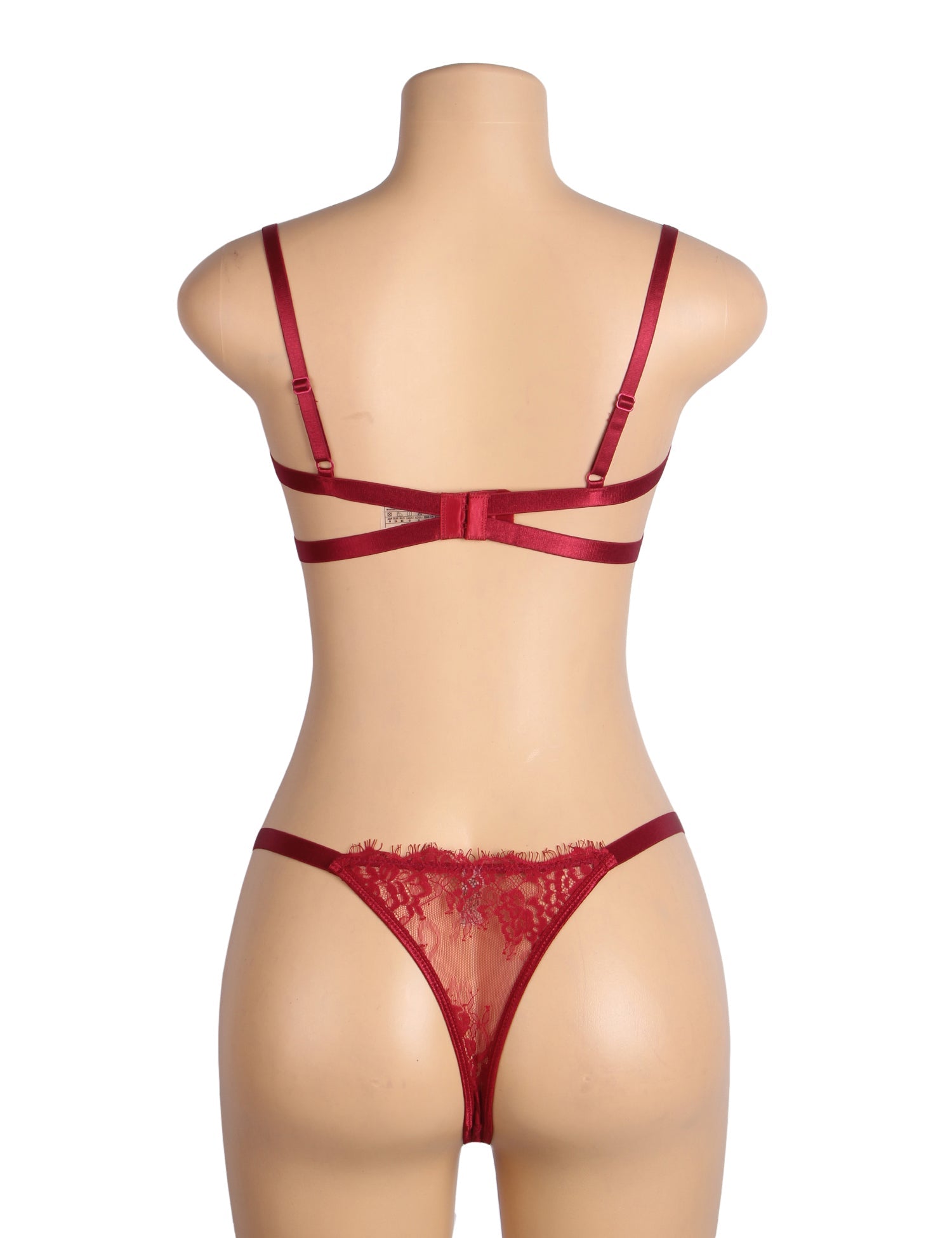 Ensemble soutien-gorge et brassière en dentelle rouge sexy